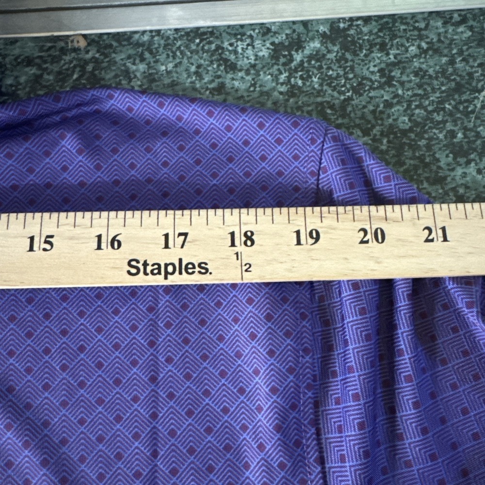Grayson Golf Polo Mens Size XL BLue Purple Geometric Diamonds Activewear - Picture 7 of 11